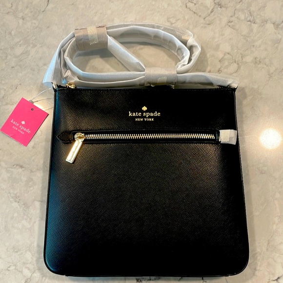 Kate Spade Black Saffiano Leather Crossbody - Picture 1 of 4
